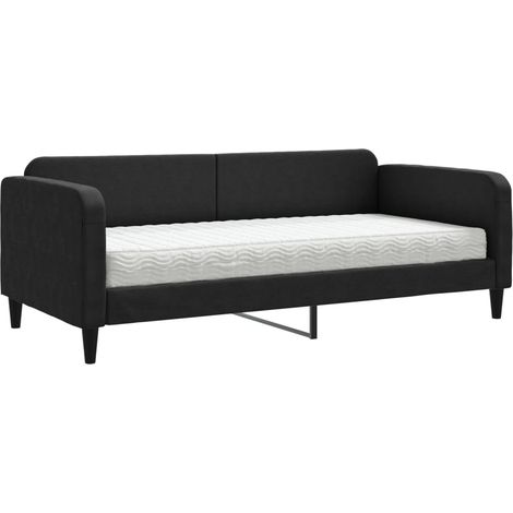 Maison Exclusive - Tagesbett mit Matratze Schwarz 90x190 cm Stoff