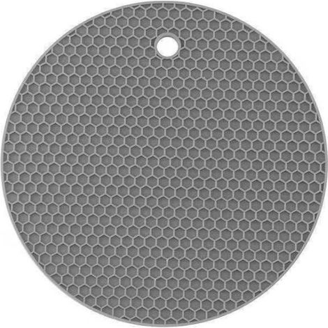 Dessous de verre en Silicone - - Nid d'abeille - Gris - 14.5CM (1/4)