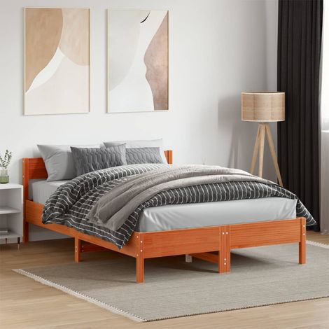 Estructura de cama sin colchón madera maciza marrón 120x190 cm vidaXL (1/5)