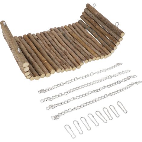 Balançoire en bois pour cobayes, hamac suspendu pour hamsters, jouets à mâcher pour chinchillas, lapins nains et petits animaux de compagnie, accessoires pour cage. (1/5)