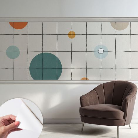 Carta da parati autoadesiva - Fotomurale adesivo - design elegante - stile moderno - Cerchi colorati 250x104 cm (1/5)