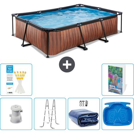 Exit-toys Piscina Exit Rectangular - Efecto madera - 300x200x65 cm - 7-piezas  S318 (1/5)