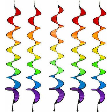Décoratif de jardin 5Pcs Animal Spirale Moulin à Vent, Girouette Spirale, pour Pelouse, Jardin, Cour, Extérieur Décor, Moulin À Vent en Spirale (1/4)