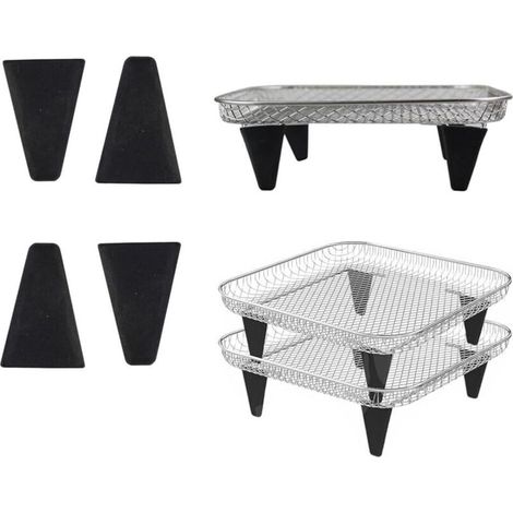 Ensemble de 16 supports surélevés en silicone pour grille de déshydratation, Idéal pour les paniers de friteuse à air empilables à plusieurs niveaux (1/4)