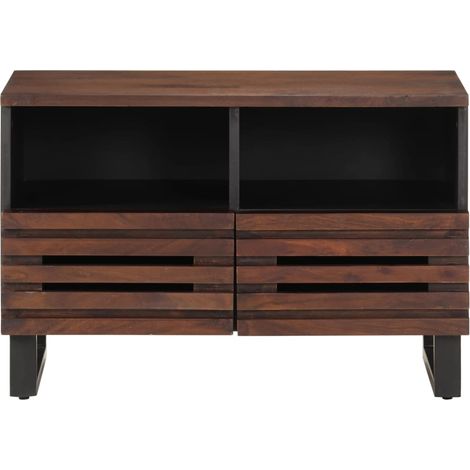 Meuble TV Banc TV Meuble de rangement - marron 70x34x46 cm bois massif de manguier fr2503 - Maison La Vie