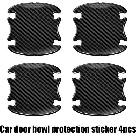 -2 Protections de poignées de portières de voiture, autocollants anti-rayures, bandes anti-collision en caoutchouc et fibre de carbone pour rétroviseurs, accessoires (1/5)