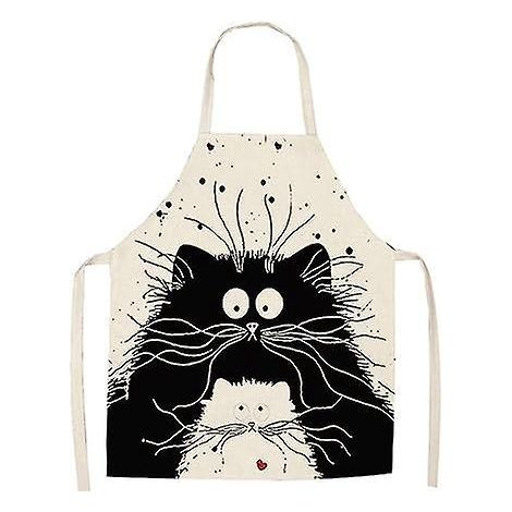 tablier De Cuisine Unisexe Avec Deux Chats De Dessins Anims (noir Et Blanc), Tablier De Barbecue De Dessins Anims (1/5)