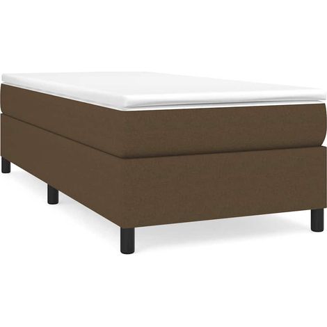 Maison Exclusive - Struttura Letto a Rete a Molle Marrone Scuro 100x200 cm Tessuto (1/5)