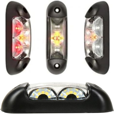 Feu de position à LED, Tokos, 12 V–24 V, lumière blanche, rouge et orange