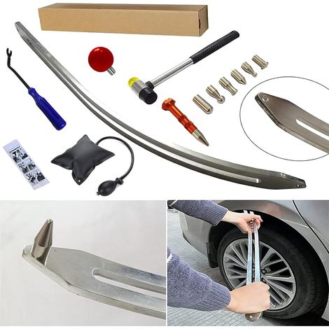12 pièces/Ensemble Auto Voiture Auto débosselage Garde-Boue réparation dommages extracteur Arc Pied-de-biche Outils Crochet tiges Kit