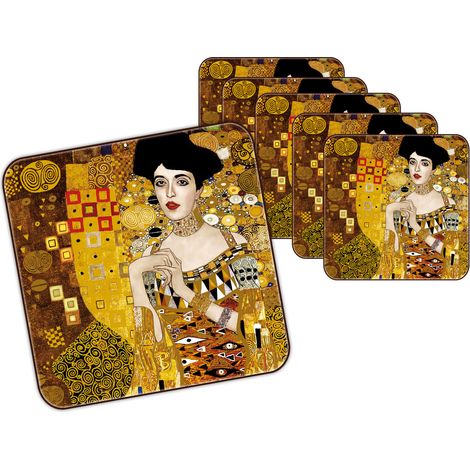 Set mit 6 Korkuntersetzern - G. Klimt, Adela (carmani)