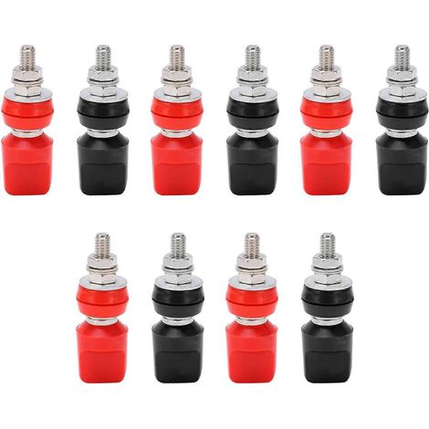 5er-Set J.50019(1) Stromanschlussklemmen M6 Messing-Anschlussklemmen mit 4-mm-Buchse für elektronische Eingänge