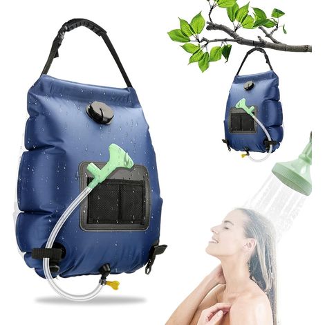 Sac de Douche Solaire Camping, Sac de Douche Solaire 20L, Solaire Sac de Douche Portable, Pliant Extérieur pour Douche, Amovible à (1/5)