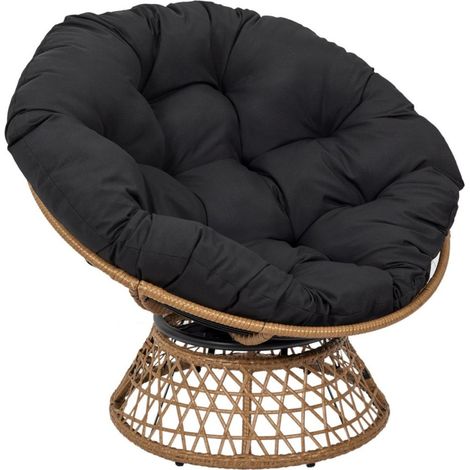 Fauteuil d'extérieur avec coussin noir (1/5)