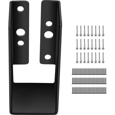 VEVOR Soportes de Viga Ocultos 12 Piezas Soporte de Viga para Conectar Madera 51x102 mm Placa de Acero Q235 con Recubrimiento en Polvo Soporte de Viga Oculto para Viga de Madera, Negro