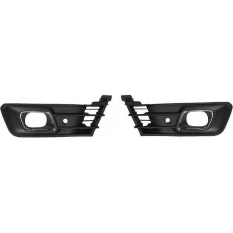 Grilles de pare-choc avant noires et chromées avec trous radars kit Renault Captur 1 phase 2 2017-2019
