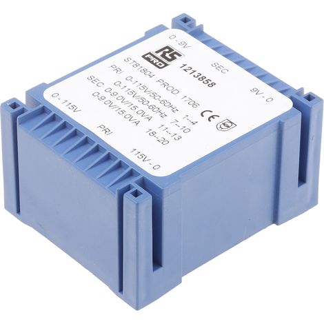 Transformateur pour circuit imprimé, Vin V c.a., Vout 2 x 9V c.a., 2 sorties, 30VA ( Prix pour 1 ) (1/2)
