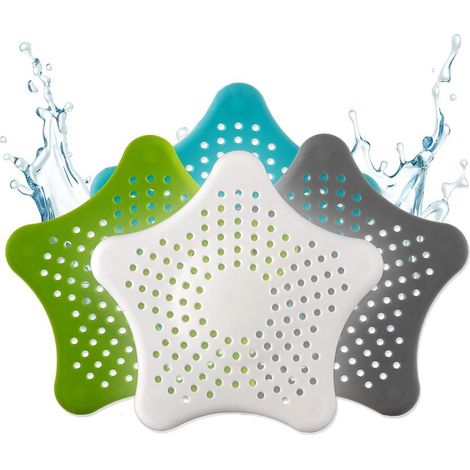 Lot4 Tamis d'écoulement Universel en Silicone Tamis à Cheveux Gratuit Tamis de Douche avec Attrape Cheveux Tamis d'écoulement pour Douche,lavabo,Baignoire et Cuisine (1/5)