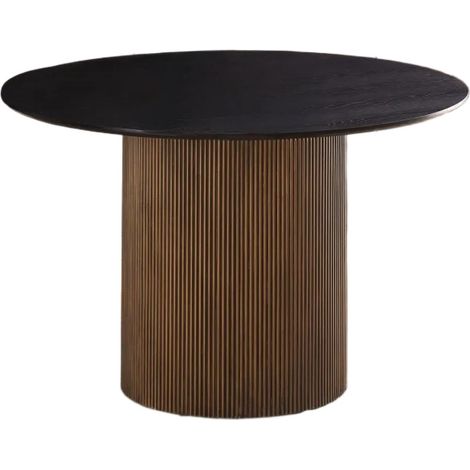 Table à Manger Ronde Bois MDF Noir & Gold – 120x75 cm – BAIETA (1/5)