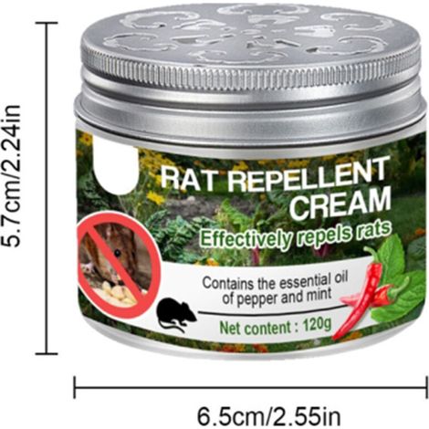 Crème Répulsive Anti-Rats Forte 120g Répulsif Rodent Natural Sans Chimique Deratization Cream (1/4)
