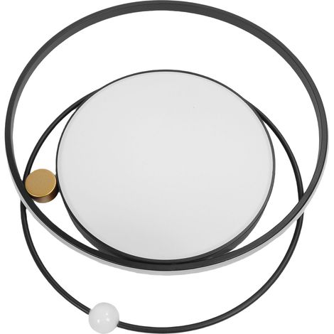 Plafonnier LED moderne dimmable, montage encastré avec télécommande pour chambre, salon, salle à manger et cuisine, noir (1/5)