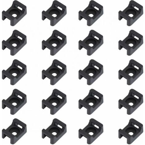 150PCS Attache de câble noir supports 23mmx16mm de type selle support de base de câble (1/4)