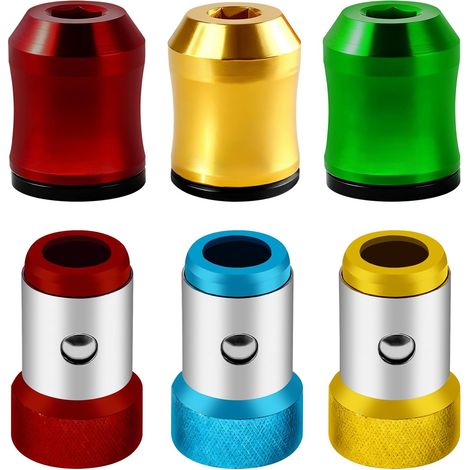 6 Pcs Magnetic Ring for Screwdriver Bits, Removable Screw Holder for Drills Alloy Screw Holder for DIY Repairs Universal Bit Holder for Hex Screwdriver (1/5)