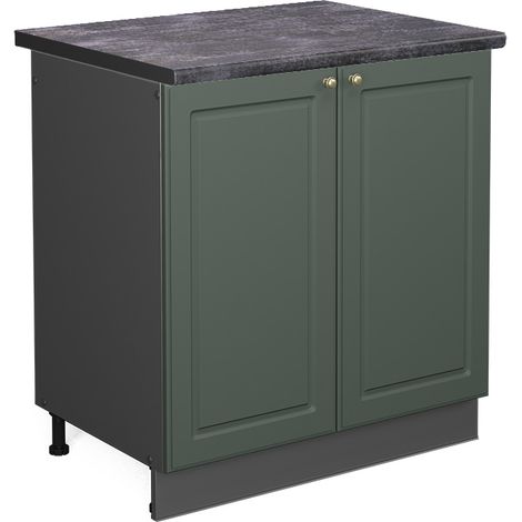 Armario bajo para fregadero Fame-Line, Verde dorado Casa de campo, 80 cm , ET Antracita, Vicco (1/5)