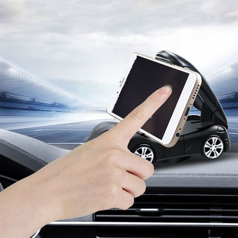 Autotelefonhalterung, kreative Freisprech-Armaturenbretthalterung, kompatibel mit iPhones und Android-Smartphones, schwarz (1/5)