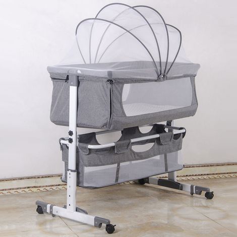 – Berceau 2 en 1 pour bébé – Lit d'appoint réglable en hauteur – Charge maximale 50 kg – Matelas amovible en coton et lin – Dimensions 925870-87cm (1/5)