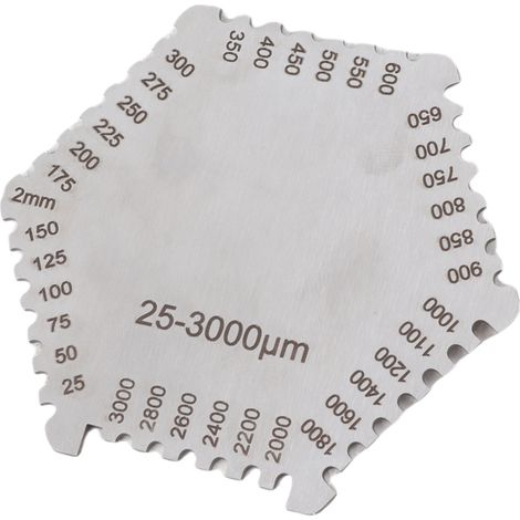 Sechseckiger Kamm für Nassfilmdickenmessung, Nassfilmdickenmessgerät 25-3000 µm (1/5)