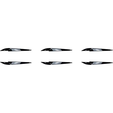 Six caches de phares/bandes de sourcils/paupières pour les modèles BMW X5, X6, F15 et F16 de 2014 à 2018, en matériau ABS, noir brillant.