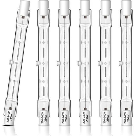Lot de 6 Ampoule Halogène R7S 118mm 230W Dimmable, Ampoule R7s Linéaire 2700K Blanc Chaud, 4650LM, AC 230V, J118 Halogène pour Projecteur, l’éclairage de Paysage, Lampe de Travail, Lampadaire (1/5)