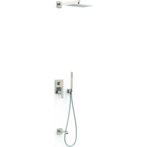 Kit mitigeur encastré 3 voies Rapid‑box pour douche Slim Acier - TRES 20237303AC