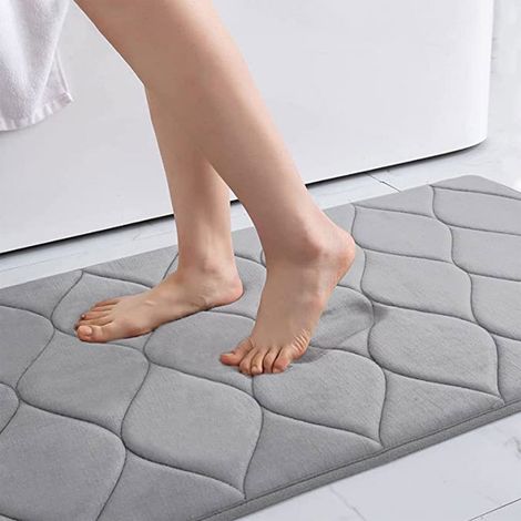 Tapis De Bain - Microfibre Polyester Absorbant - Dos En Caoutchouc Anti-Dérapant - 40 X 60 Cm - Pour Salle De Bain Douche Baignoire Cuisine Chambre - 1 Pièce (1/5)