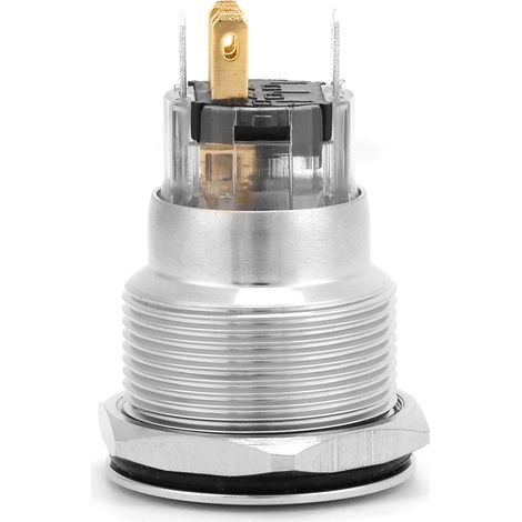 BEM-22-11DS Flachkopf-Beleuchtungsringleuchte 12V DC 5-polig 22mm Edelstahl Selbstverriegelnder Druckknopfschalter (20 Stück/Box) (1/5)