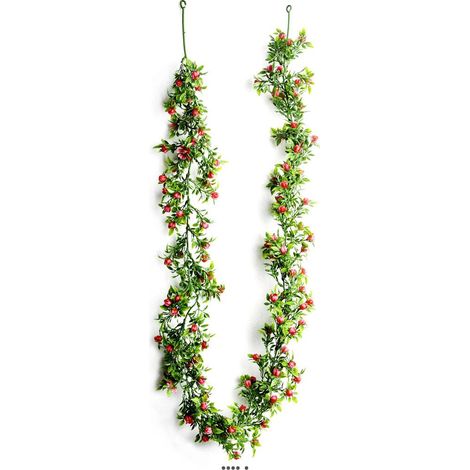 Guirlande fleurie artificielle boutons de Roses en Plastique L 180 cm