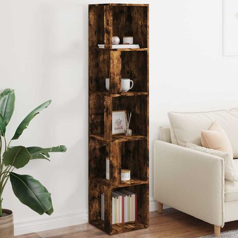 Armoire d'angle-Meuble de rangement Chêne fumé 33x33x164,5 cm Bois d'ingénierie 412717 (1/5)