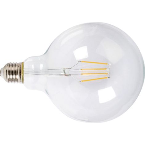 Bombilla con filamento Led globo G125 transparente DUOLEC E27 luz fría 6W -