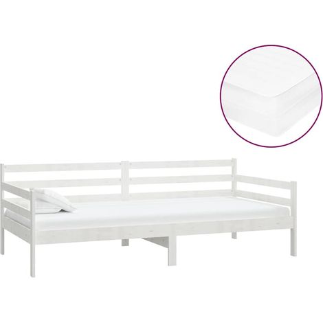 Maison Exclusive - Sofá cama con colchón madera de pino maciza bl (1/5)