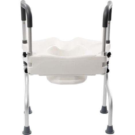 Rehausseur de siège de toilette, accoudoirs, hauteur réglable, Blanc (1/5)