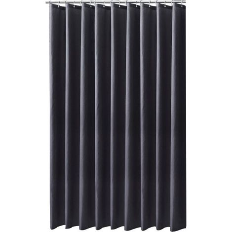 Schimmelfester Duschvorhang, wasserdicht, Polyestergewebe, Badezimmer-Duschvorhänge, 12 Haken, Dunkelgrau, extra lang, B 150 x H 180 cm