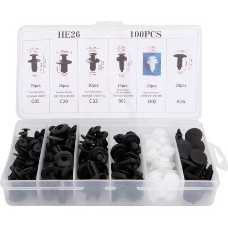 de 100 clips de fixation universels pour garnitures de (1/4)