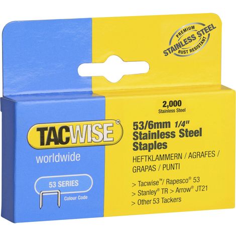 Tacwise 1270 Punti in Acciaio inossidabile Tipo 53/10 mm, Confezione da 2000