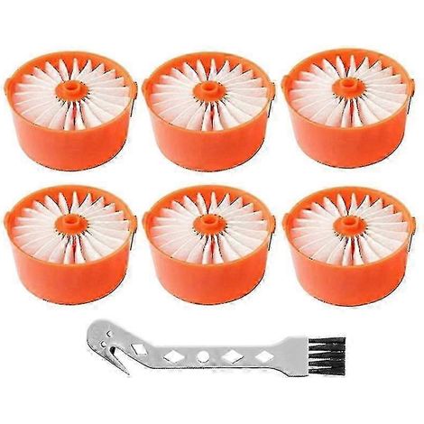 Paquete de 6 elementos de filtro con cepillo de limpieza para Black+decker Bsv2020g Hy hwy (1/4)