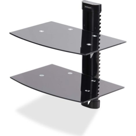 Étagère AV Murale Flottante - STARTECH.COM - Modèle Ajustable - Verre Trempé - Support en Acier - Charge Max 7kg