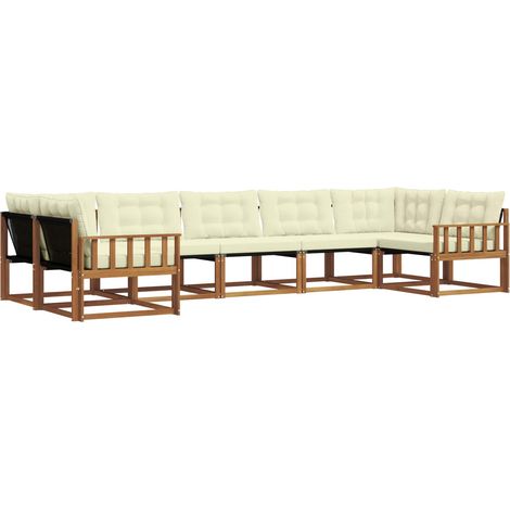 Outdoor Sofa Set 7 pcs Natural and Cream vidaXL (1/5)