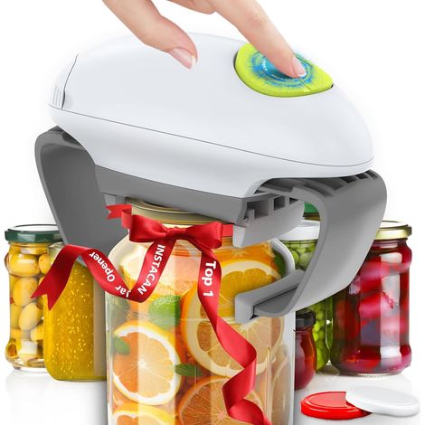 Ouvre-boîtes électrique puissant à couple élevé (lot de 2), ouverture facile par simple pression, retrait aisé des couvercles de presque toutes les tailles, arrêt automatique, ouvre-bouteille performa (1/3)