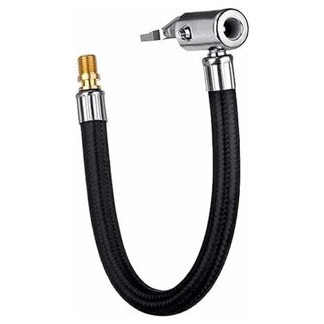 Tuyau de gonflage de pneu de voiture - Tuyau de gonflage Adaptateur de tube d'extension de pompe à air Twisted Tire Air Connection Locking Air Chuck Bicycle Motorcycle 20cm (1/4)
