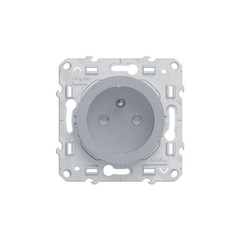 Schneider Electric – Prise de courant 2P+T à vis en aluminium – Montage encastré – Courant 16A – Indice de protection IP21 pour usage intérieur